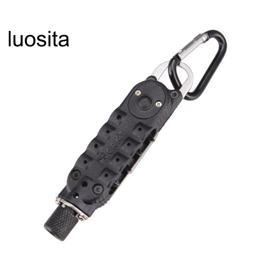 

Многофункциональный брелок-отвертка, отвертка со светодиодной подсветкой и открывалка для бутылок для кемпинга на открытом воздухе чёрный