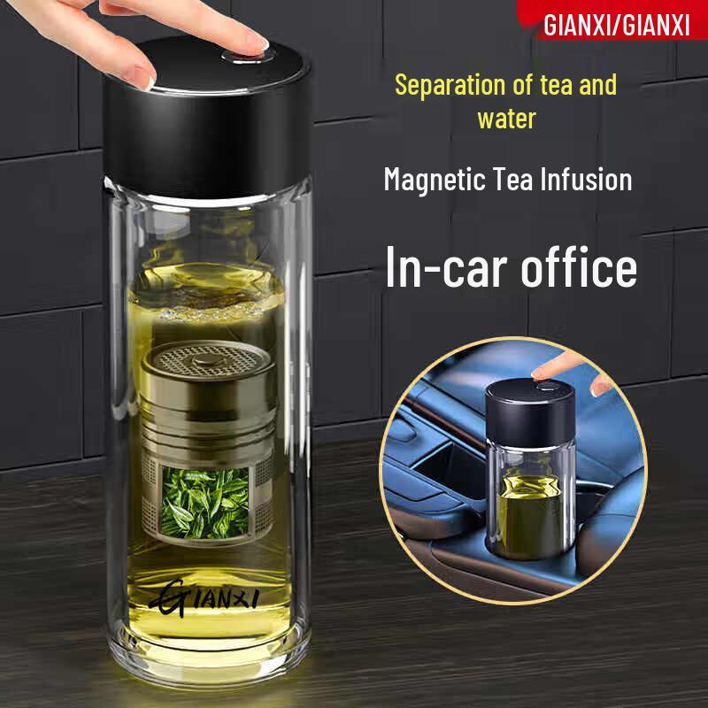 Tianxi Magnetic Tea Separation Double-Layer Glass Cup