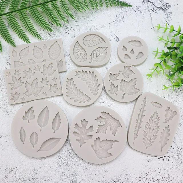 Silicone Resin Molds Christmas Tree Leaves Fondant Mold Cake Decorating Tools Pastry Kitchen Baking Accessories