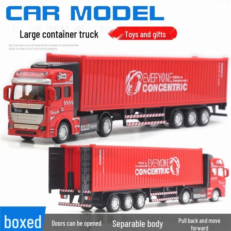 Children's Alloy Transport Toy: Pull-Back Fire Truck, Trailer, Tank & Excavator