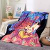 Bee and PuppyCat Flannel Blanket, High quality Comfortable for All Seasons, Home Decor, Warmth and Comfort