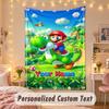 Custom Personalized Tapestry,Super Mario Print Custom Name Text Wall Art Hanging for Bedroom