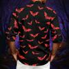 Men's Casual Long Sleeve Shirt with Halloween Print for Spring and Fall Everyday Wear