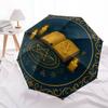 Enchanted Spellbook & Candle Altar Mat for Wicca Decor Umbrella, Portable 3-Fold Compact Umbrella for Men & Women R131