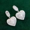Huitan Luxury Love Heart Dangle Earrings Female Wedding Accessories Shiny Cubic Zirconia Ear Pendants Zircon for Engagement