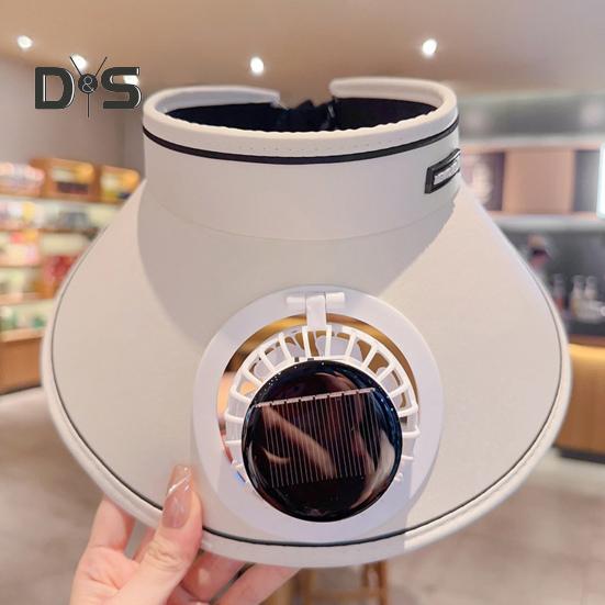 Sun Hat with Fan for Men And Women Outdoor Visor Hat with Solar/USB Powered Fan UV Protection Wide Brim Cooling Hat for Camping Fishing