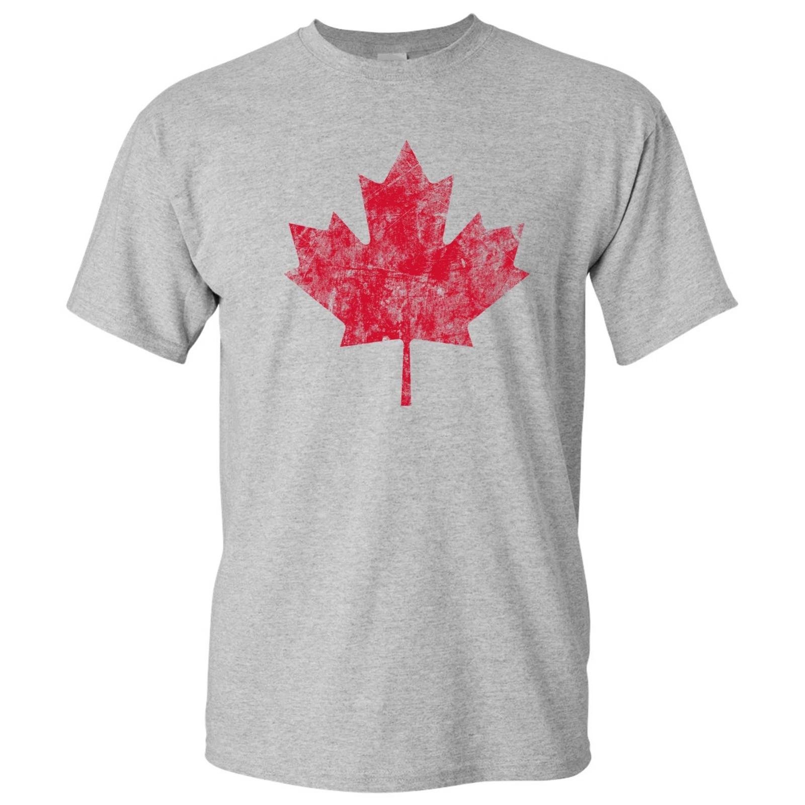 Canadian Maple Leaf Distressed Vintage Basic Cotton T-Shirt S
