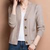 Fashion and foreign middle-aged women's clothing large-size jacket top temperament autumn and winter loose V-neck sweater cardigan women's outer wear