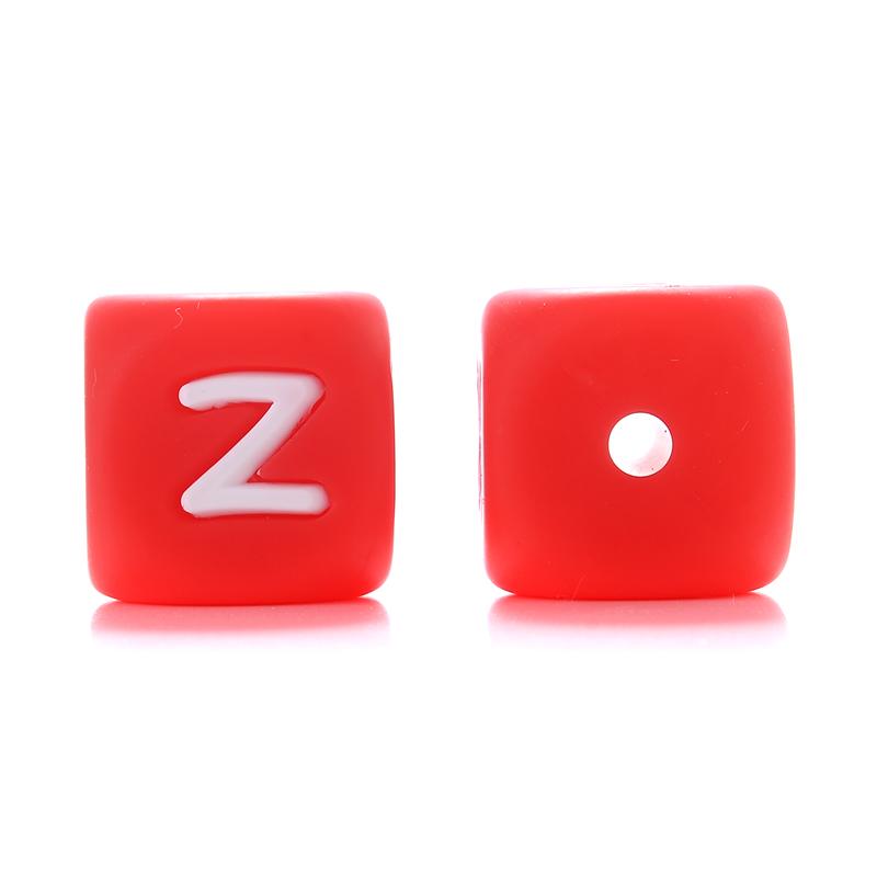 10Pcs/Lot 12mm Silicone Letter English Alphabe Beads Food Grade Silicone Chewing Beads DIY Baby Teething Toys Necklace Pendant