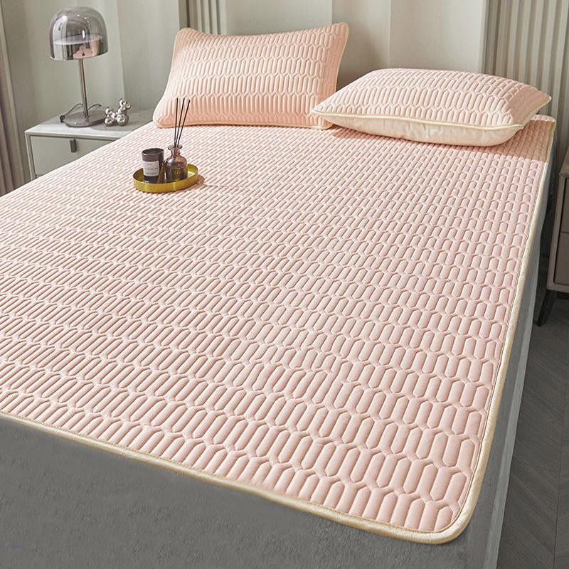 Quilted Mattress Home Cool Sleeping Mat Kit Couple 2People Single Double Bed Foldable Summer Season Sheet Protection Pad Wasart Latex