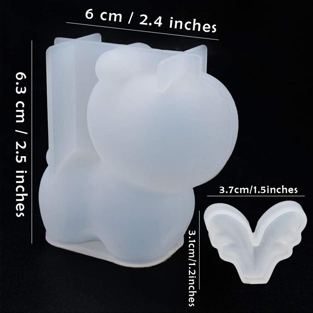 iSuperb Silicone Molds Animal Cute Epoxy Resin Molds 3D Deer and Antlers Molds for DIY Resin Casting (Transparent)