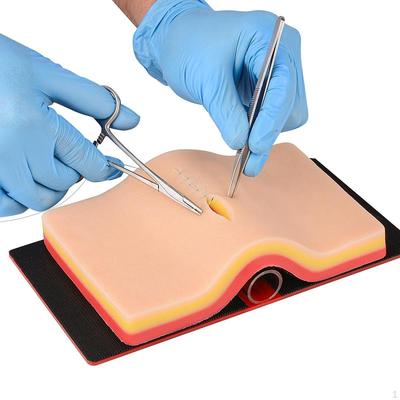 Stitch Skin Practice Pad, Tréninkový model Opakovaně použitelná rekvizita Silikonové vrstvy pro uzlování Veterinární