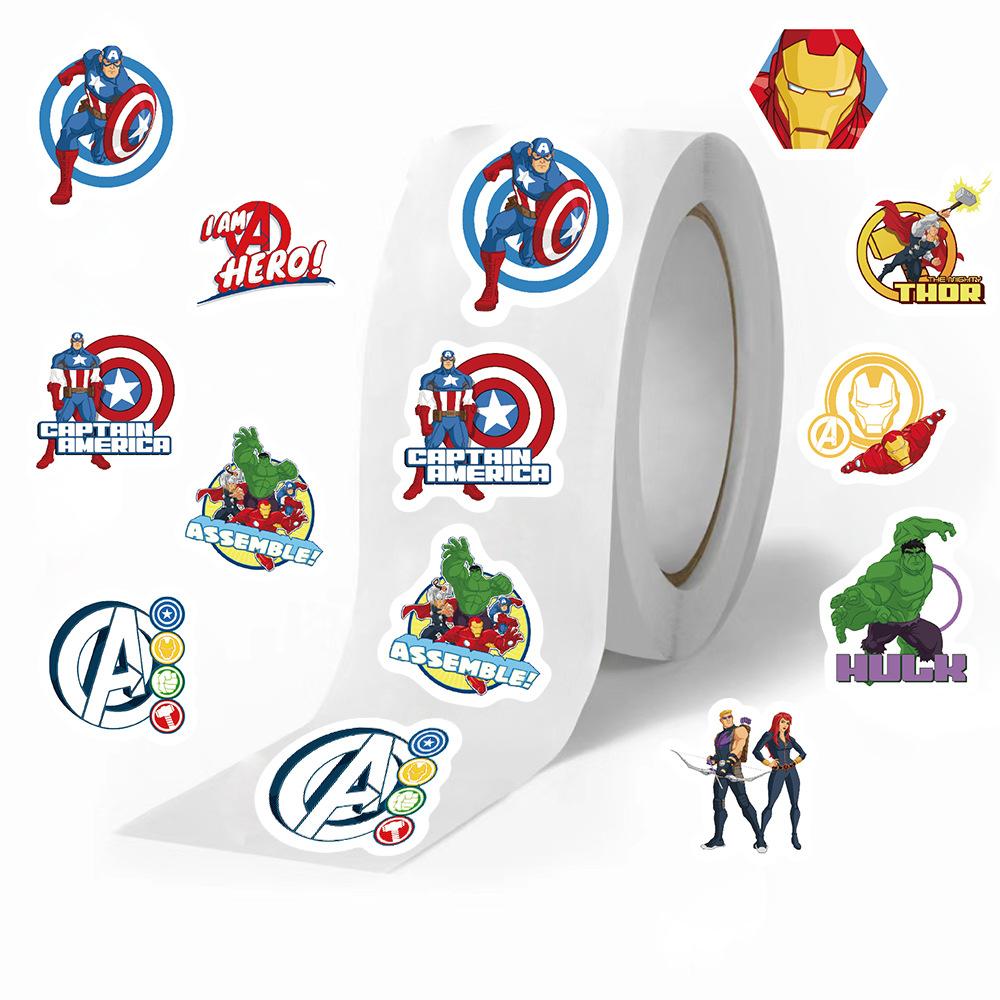 500 Pictures/volume Cartoon Avengers Sticker Hot-selling Tape Handbook Material DIY Decorative Envelope Seal