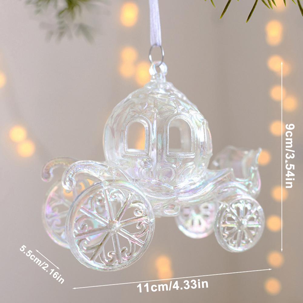 Weihnachtsbaum Anhänger Funkelnde Anhänger Glocke Kutsche Elch Und Flügel Funkelnde Hänger Dekor Klarer Weihnachtsanänger Für