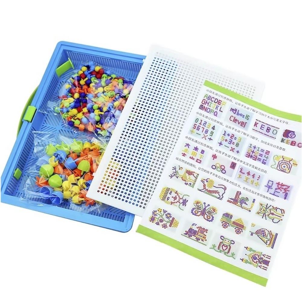 Colorful Mushroom Nail Puzzle DIY Pegboard Set Montessori Mushroom Nail Building Blocks  Kids