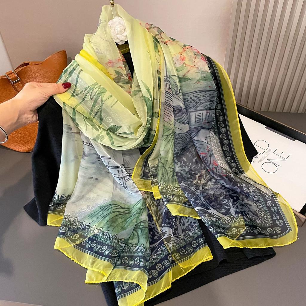 Spring Summer Women Large-size Gauze Beach Shawls Muslim Hijabs Travel Thin Sunscreen Scarf/Scarves