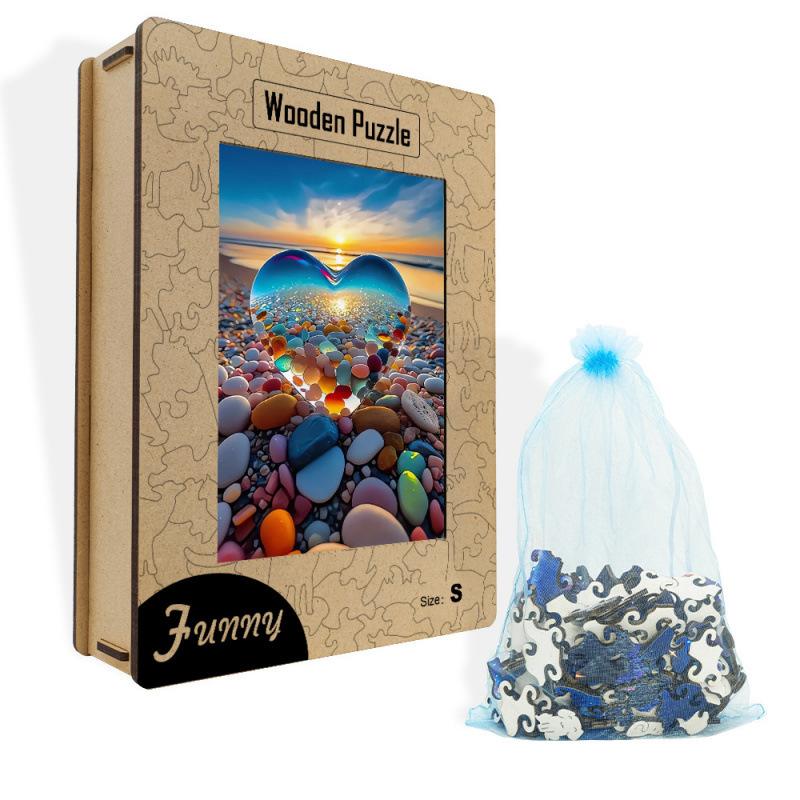 Adult Wooden Puzzle Irregular Landscape Special-Shaped Small Animal Puzzle Wooden Box Puzzle