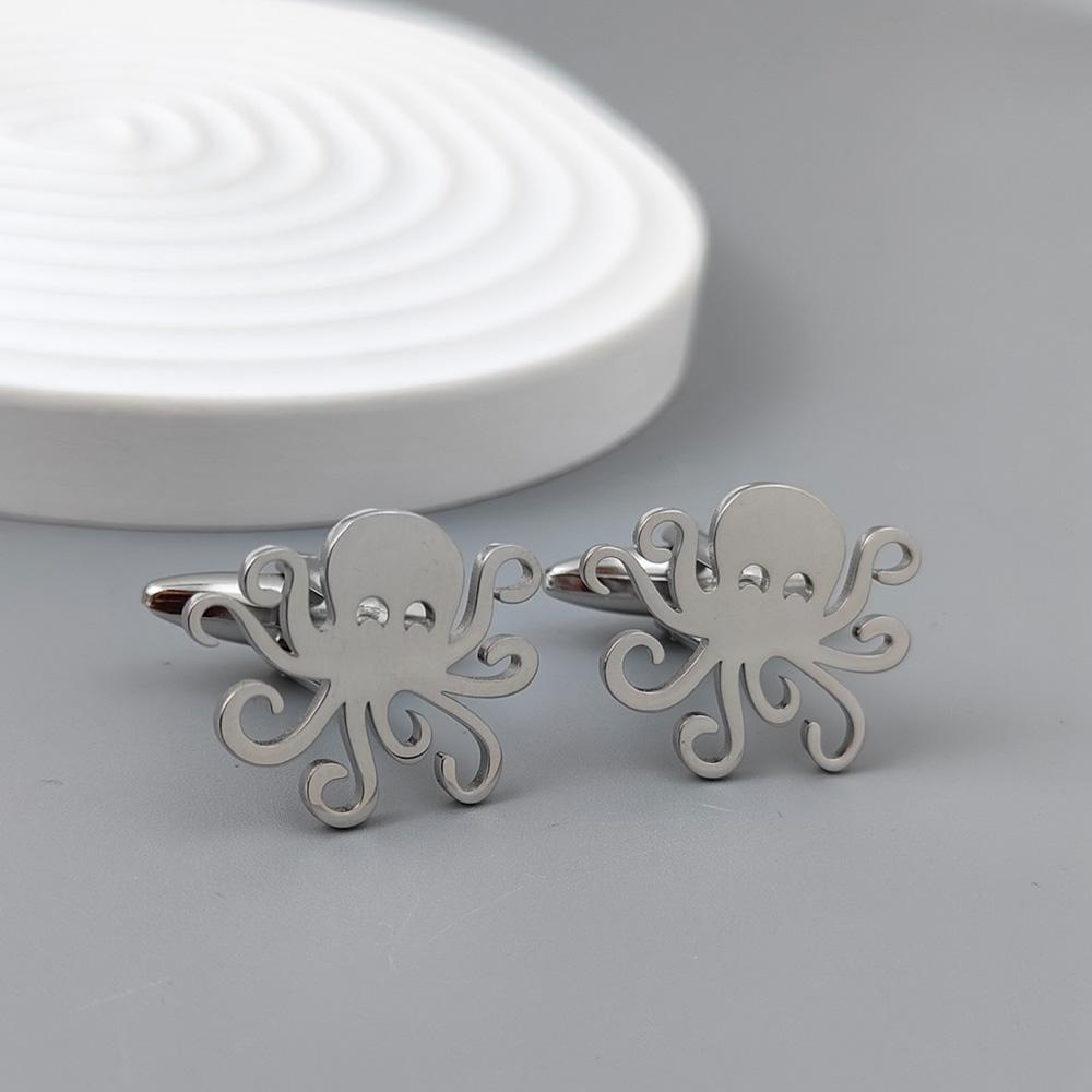 

Cufflinks for Mens Stainless Steel Octopus Cuff Links Men Jewelry Accessories Personalized Ocean Animal Pattern Buttons Gift