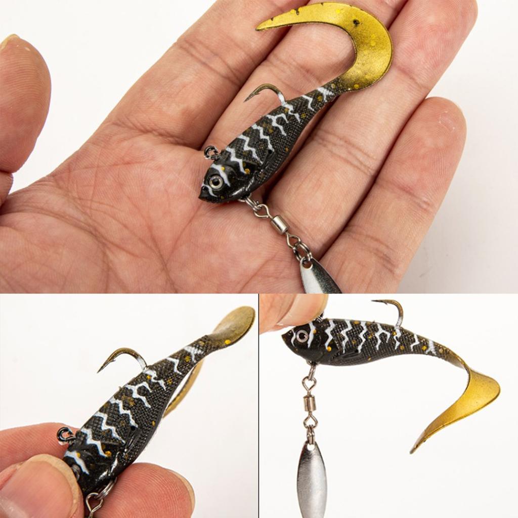 Soft Fake Fish With Spinning Spoon Fish Fake Fish Herring Shaker Artificial Silicone Fake Fish Bass Fake Fish