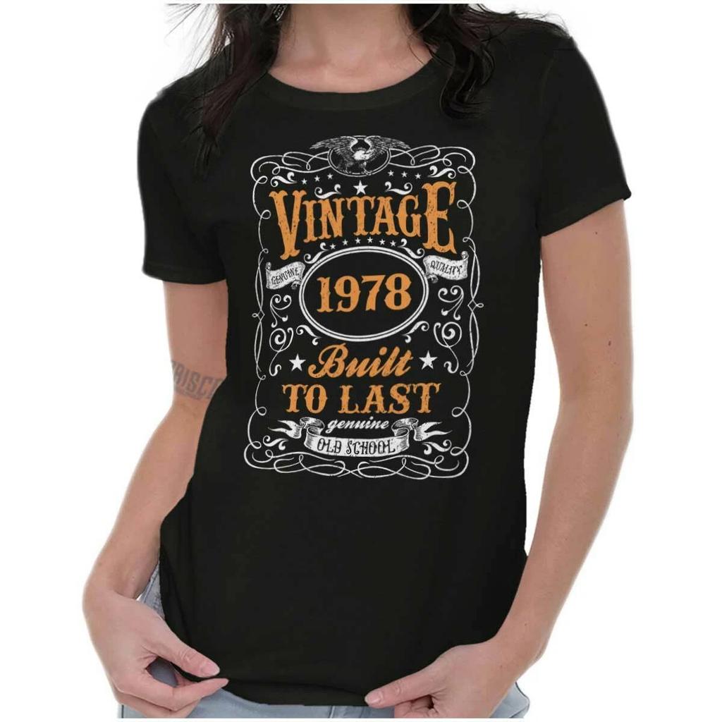 Vintage Genuine 1970 Birthday Built To Last Graphic T Shirts for Women T-Shirts