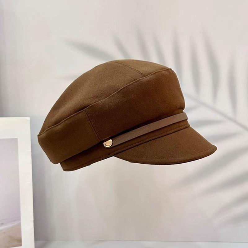 Autumn and winter Maillard hood Children's woolen cap Versatile octagonal hat Beret cloud Premium sense