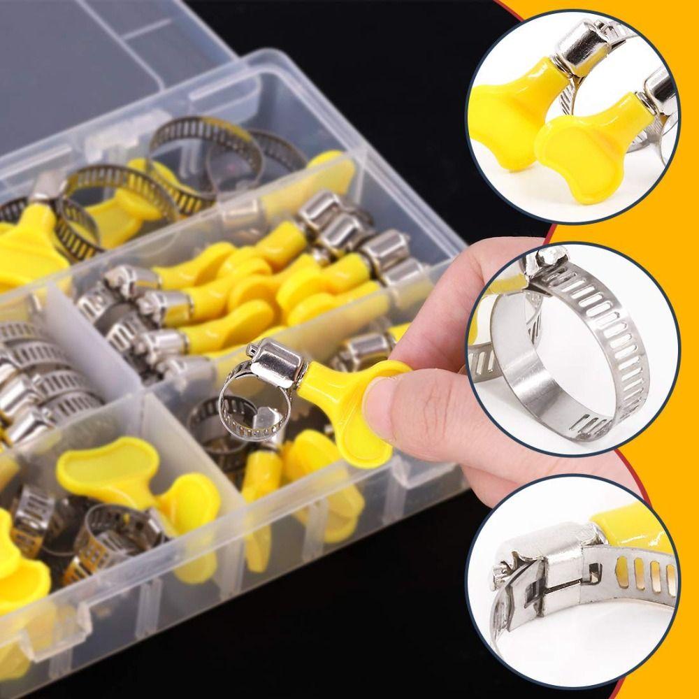 30pcs Hand Twist Design Stainless Steel Hose Clamps Butterfly Hose Clamp  Air Pipe