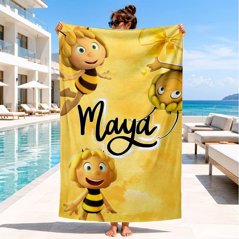 Bee Adventure Maya Beach Towel, Super Soft Microfiber, Perfect Gift for Her/Him, Birthday, for Pool, Beach, Travel, Decor Beach Party