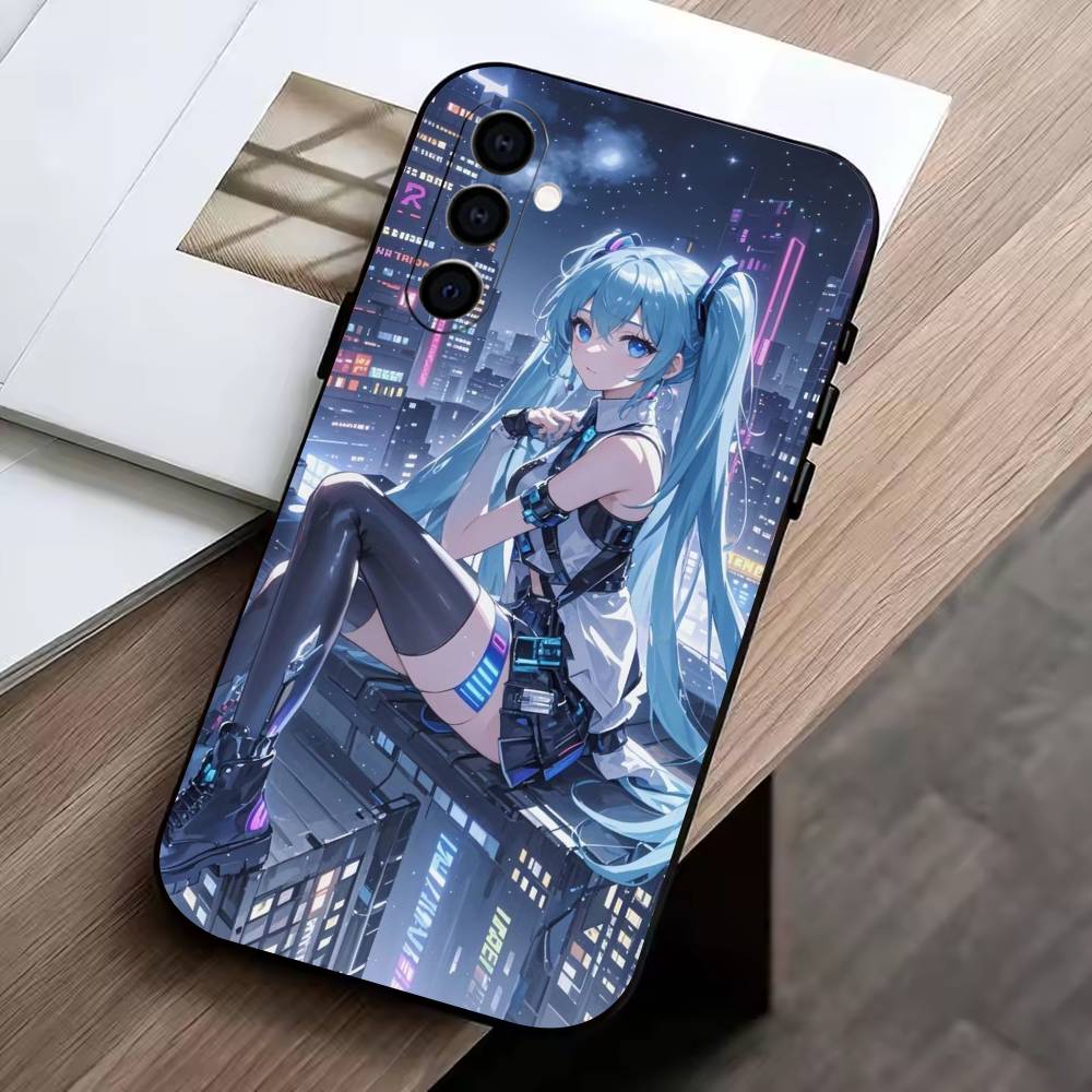 AM-Anime MIKU  Phone Case Black Silicone Soft For Samsung Galaxy A73,A72,A71,A70,A53,A52,A51