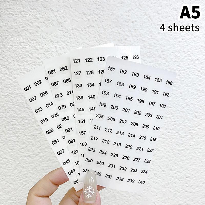 1/4Sheets Waterproof Laser Number Label Stickers For Diy Craft Self Adhesive Nail Polish Lipstick Color Number Tags Sticker
