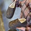 Women's Winter Heeled Cotton Slippers Plush Outdoor Shoes Men's Thick-Soled Soft Home Slippers