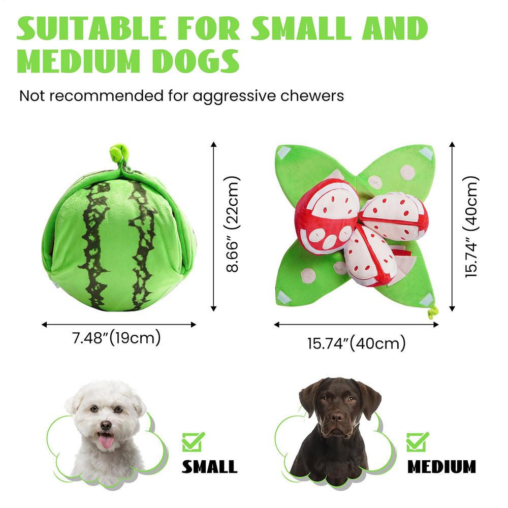 

Snuffle Toy Watermelon Design Mental Stimulation Plush Puzzle With Squeaky Interactive Dog Toys With Crinkle Papers For Home зелёный