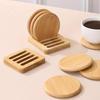 Ensemble de sous-verres en bambou Créatif Simple Antidérapant Résistant à la Chaleur Ronds pour Table à Manger Cuisine Bar Décoration de Maison Cadeau