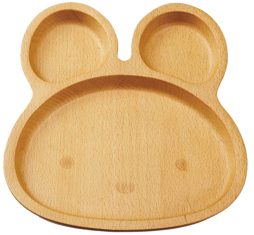 

Alphax Children s Plate, Wood Grain, 20 x 22 x 2 cm, Beech, Rabbit Design, 905059