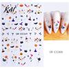 Waterproof Nail Stickers Halloween Art Stickers, Cartoon Pumpkin Ghost Bat Decals for Manicure Accessories Decorations, Self-Adhesive Holiday Women