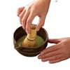 Coarse Pottery Matcha Bowl with Spout Matcha Tool Brush Japanese Tea Bowl Cup Tea Whisk Set Tea Set