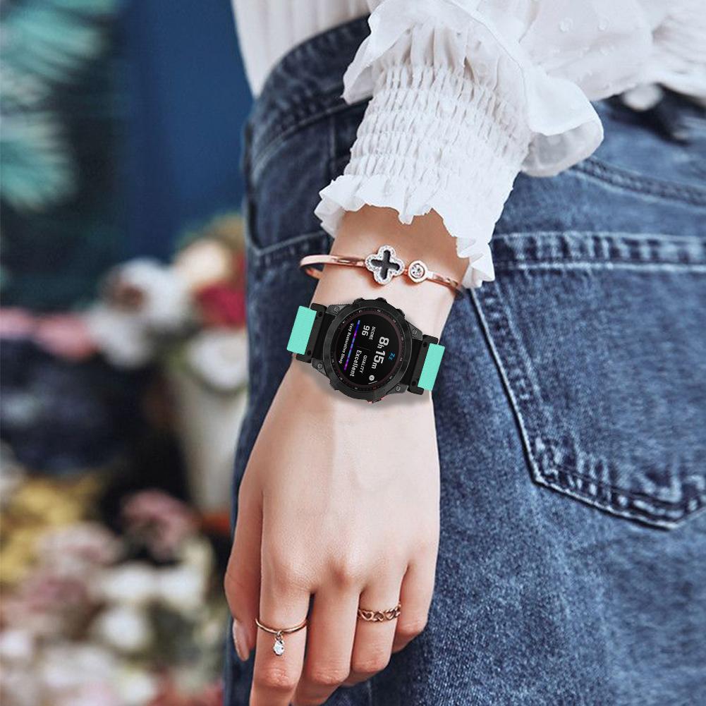 26mm Solid Color Elastic Nylon Strap for Garmin Fenix 8 Pro AMOLED 51mm/8 51mm/Enduro 3/2 Quick Release Watch Band