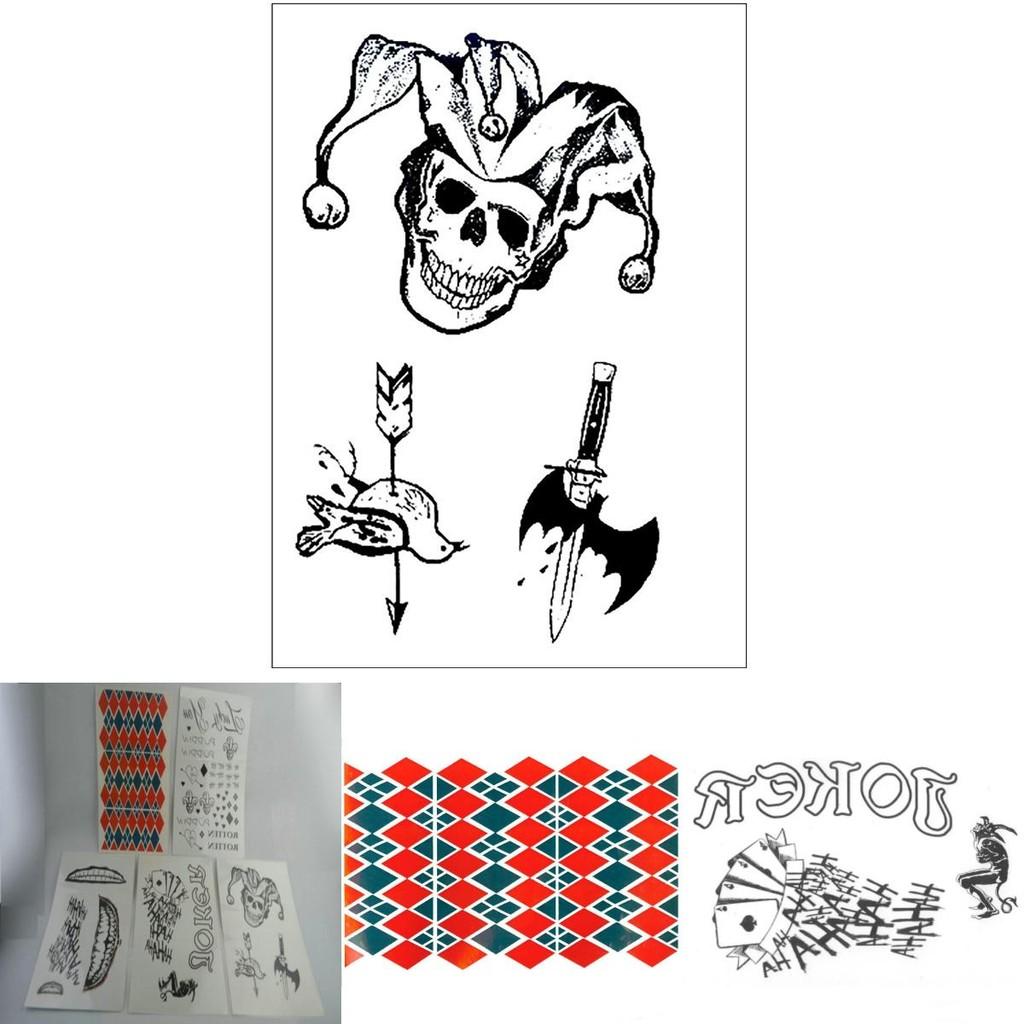 Suicide Squad Harley Quinn Tattoo Sticker Water Transfer Decal For Halloween Decor