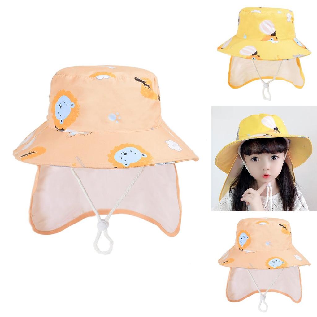 Sommer Kinder Sonnenhut mit breiter Krempe und Nackenschutz für Outdoor-Schutz