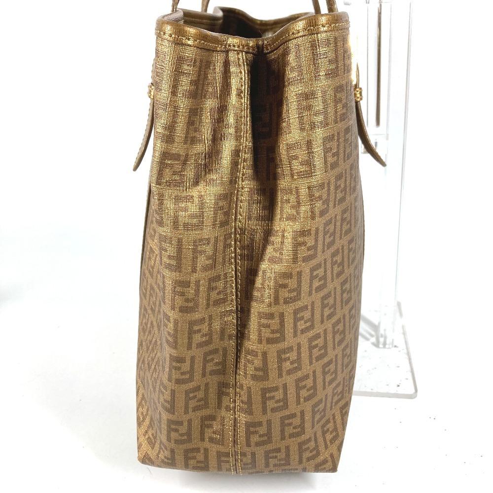 FENDI 8BH238 Zucca Zucchino Logo Bag Tote Bag Shoulder Bag PVC/Leather Gold