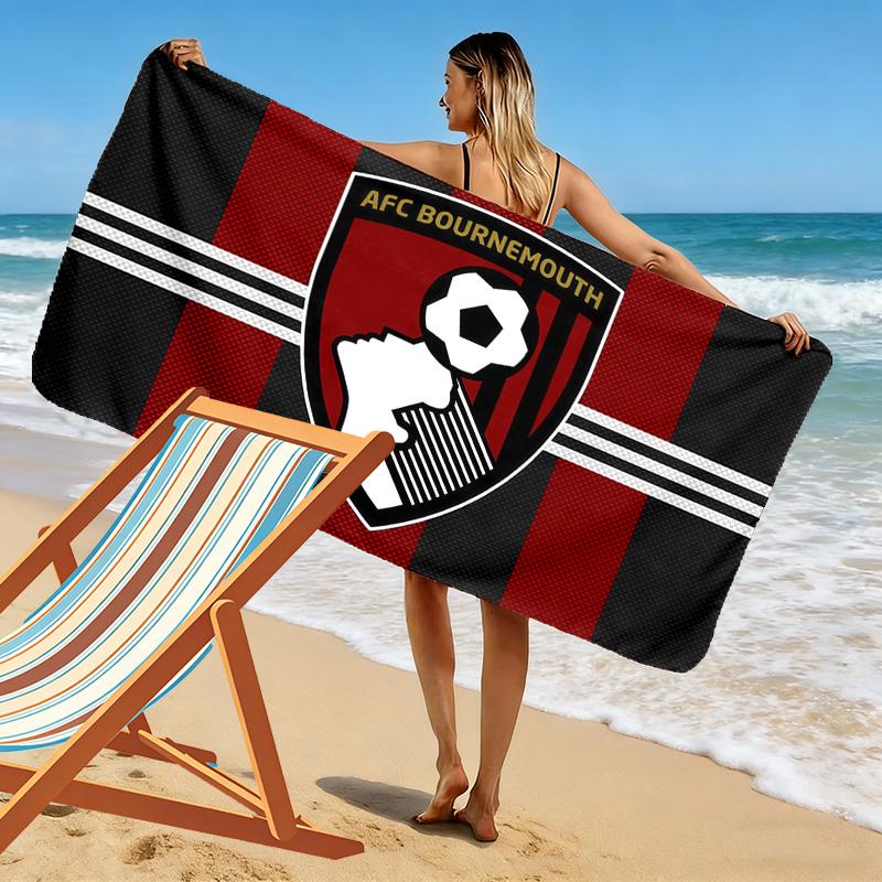 AFC Bournemouth Aufdruck Strandtuch, Großes Weiches Schnelltrocknendes Handtuch für Strand Camping Schwimmen