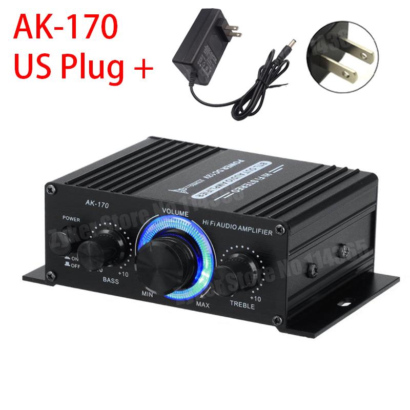 AK280/AK270/AK170 Audio Amplifiers for Car Home Bass 2.0 Channel Hifi Sound Amplifier Home Digital 12V Mini Treble Power Amplify