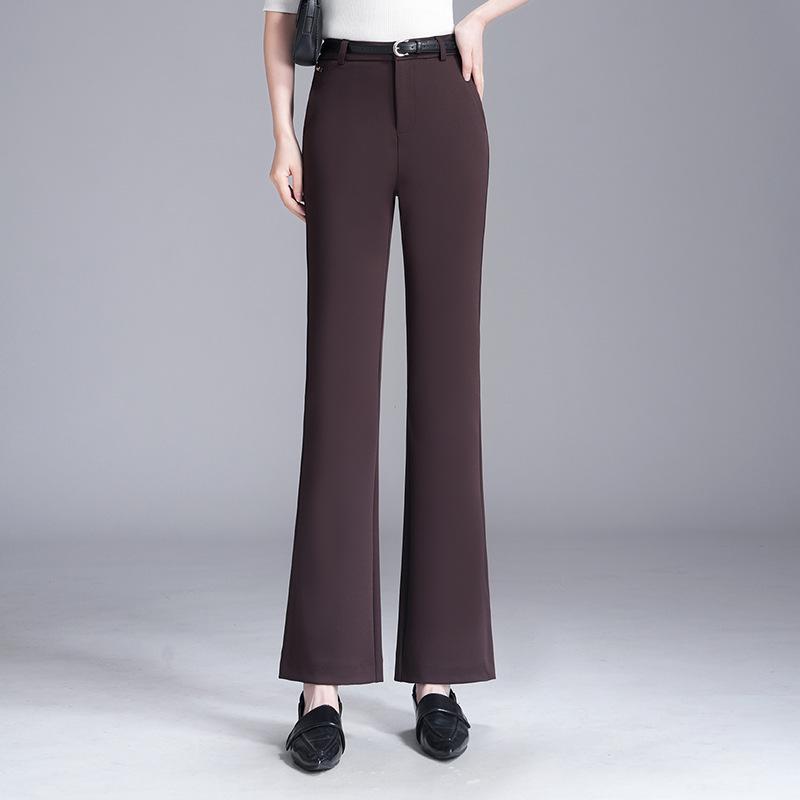 Women s Black Micro Flare Pants - 2026 Spring/Summer Plus Size Elastic Cropped Trousers 26/S (Recommended for 85-95 kg)