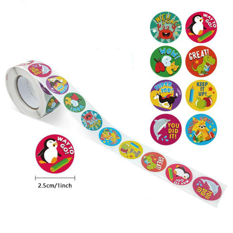Wholesale New Kids' Motivational Stickers Cute Animal Reward Sticker Friendly Campus Office Classification Self-Adhesive Labe