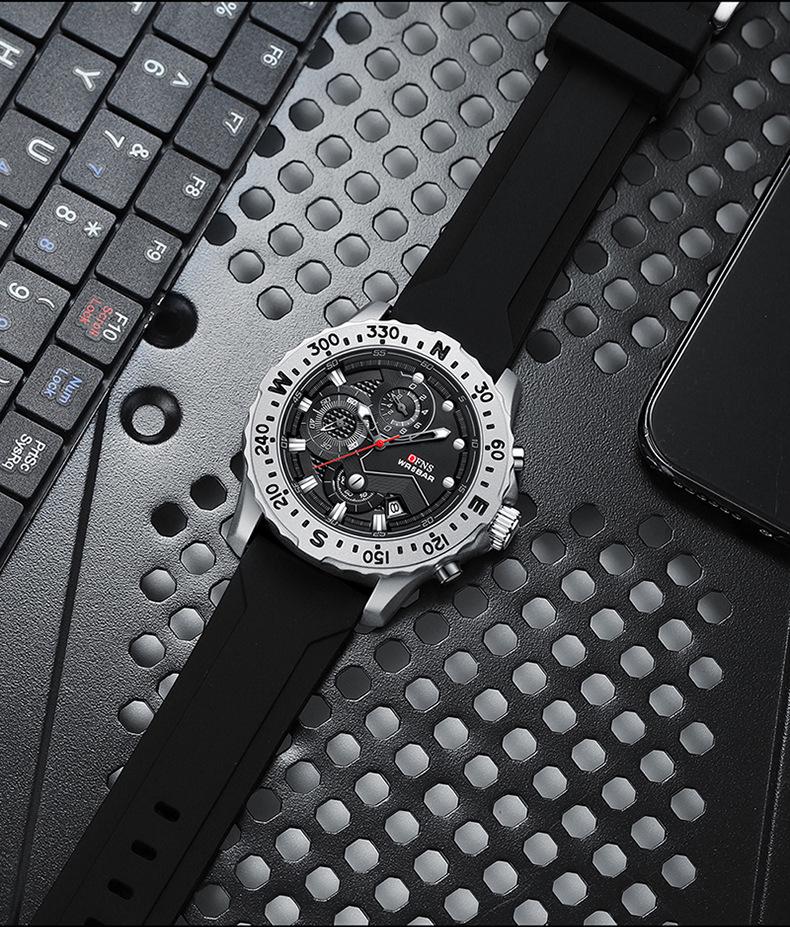 OFNS Men's Quartz Chronograph Watch: Fashionable, Simple, Waterproof with Calendar Function