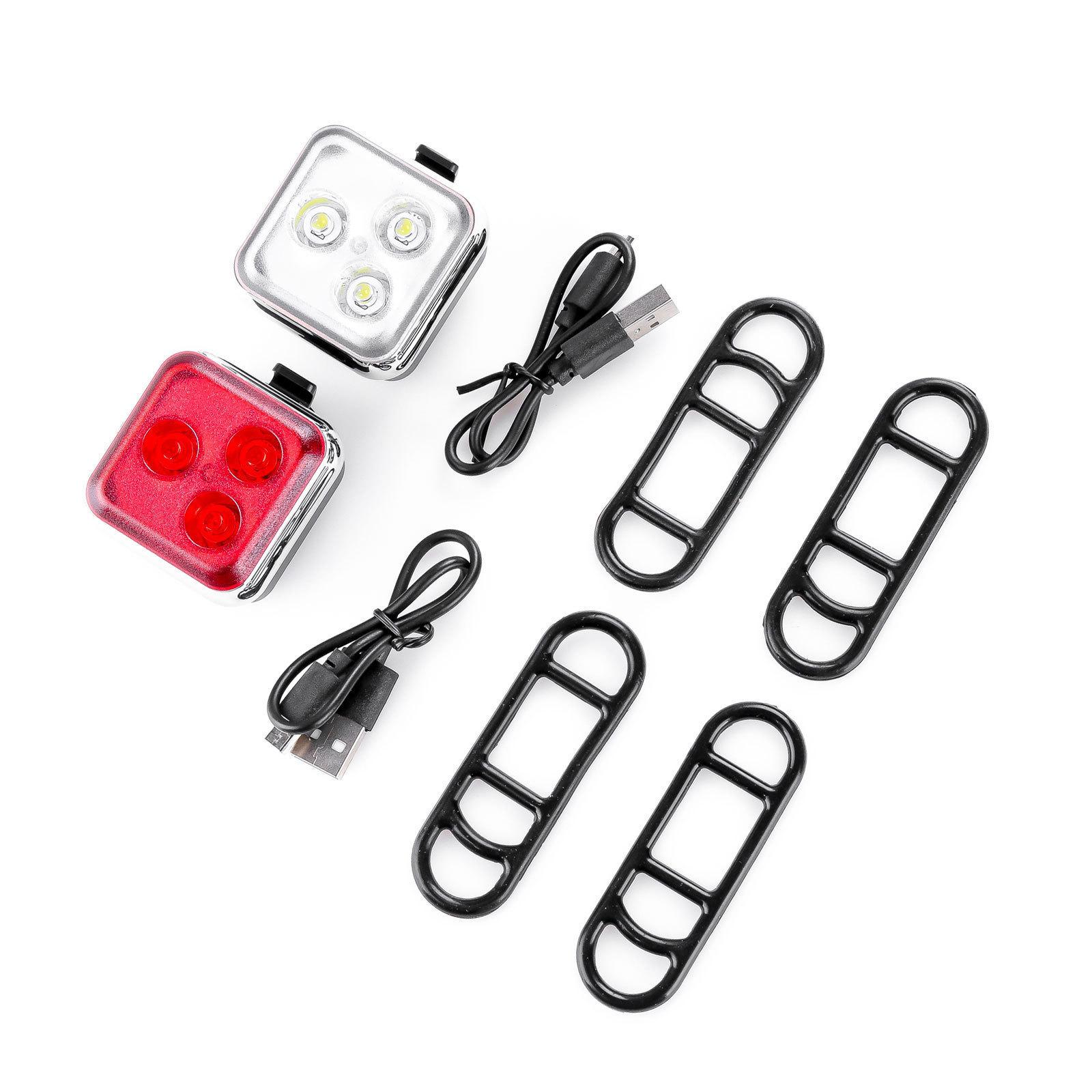 

New 5LED USB Rechargeable Bike Light Set Headlight Tail Light for Night Cycling Safety