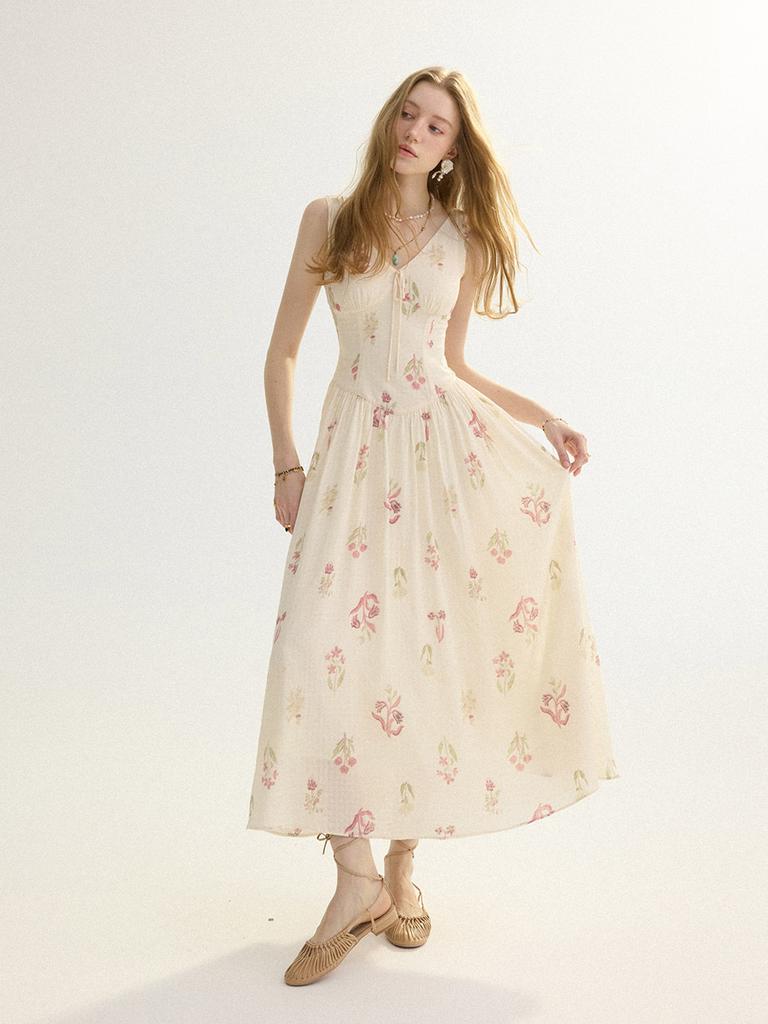 Sinseuden Rosebud Sleeveless Long Dress