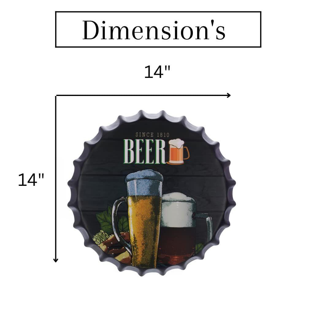 Metall-Flaschenverschlüsse Wandtafel - 14X14 Zoll – Seit-1810-Bier | Metall-Wandbehang Flaschenkappe für Heim-, Bauernhaus-, Bar- & Café-Dekoration