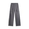 Li Ning Sports Lifestyle Series Solid Color Straight Leg Woven Casual Pants Women Bottoms Smoke-Gray AKXU634-3