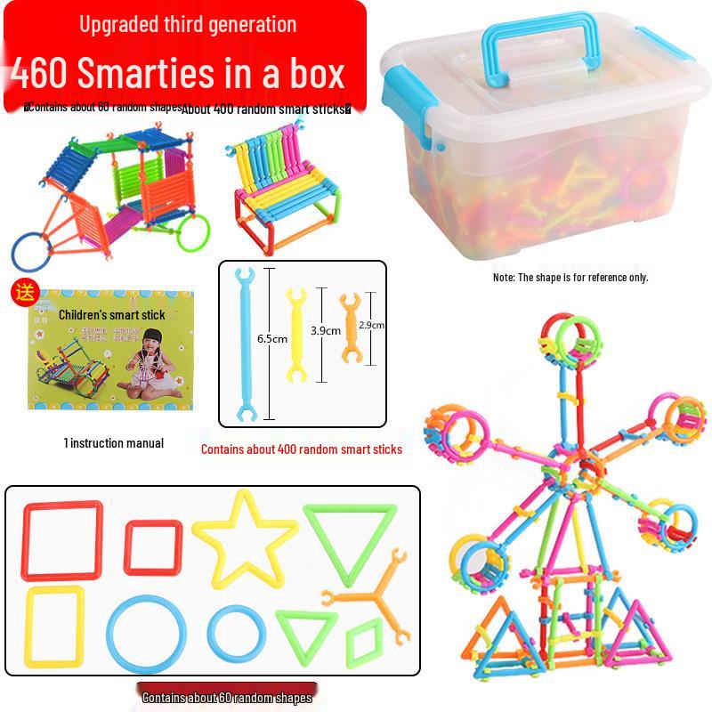 138-Piece Smart Stick Building Blocks for Children's Educational Desktop Insertion – Plastic Handmade Toys