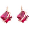 Exquisite Russian 585 Purple Gold Plated Rose Gold Square Redstone Earrings Simple Foreign Versatile Color Gold Earrings